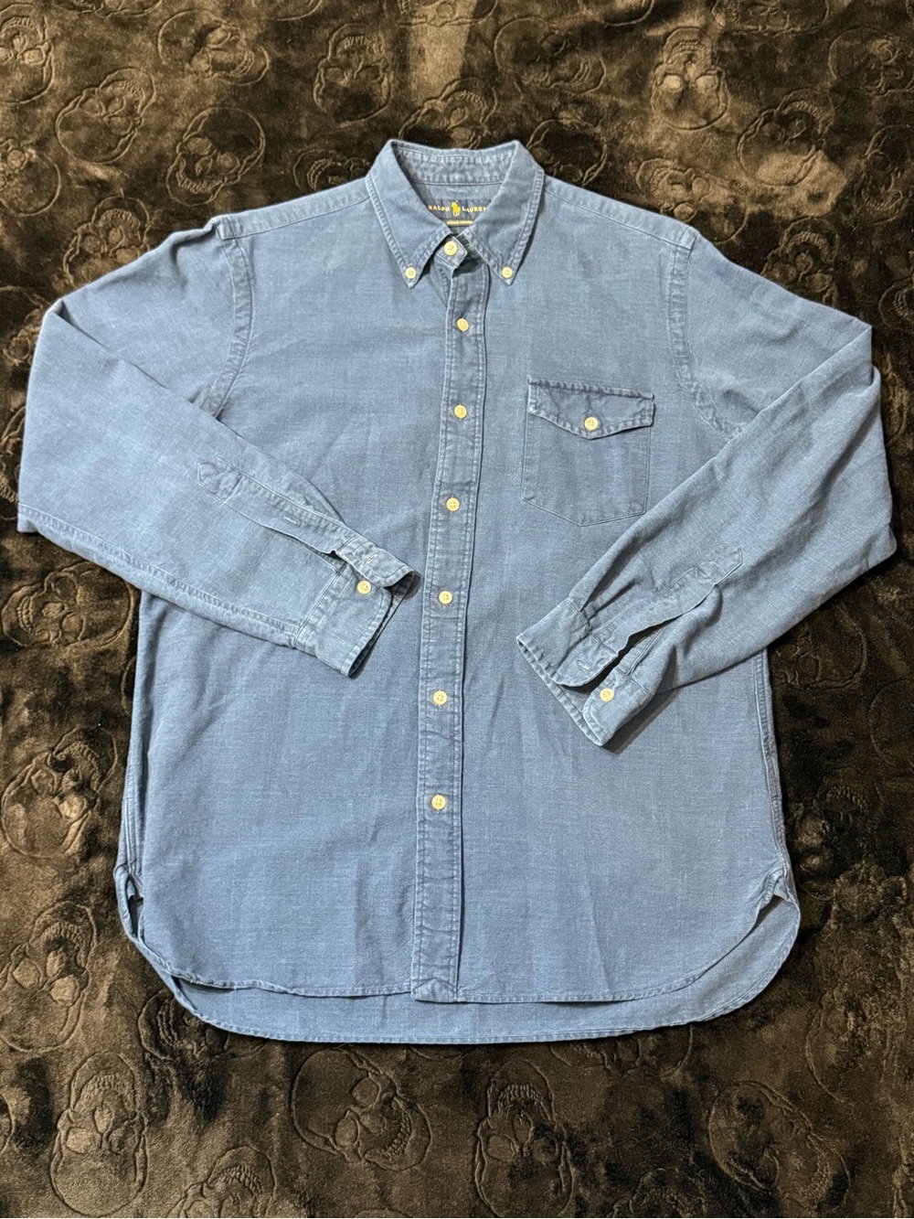 Ralph Lauren Indigo Oxford Shirt Mens M Blue Button Down Coastal Preppy